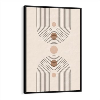 Obraz w ramie 50x70 - Zgeometryzowane Wizje - boho plakat, minimalizm - rama czarna