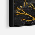 Obraz w ramie 50x50 - Marmurowe Drzewa Snu - złote gałęzie, drzewa - rama czarna