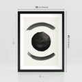 Plakat w ramie 30x40 - Bezczasowe Echo - abstrakcyjne plamy okręgi, akwarelowe - rama czarna