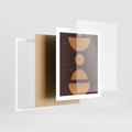 Plakat w ramie 40x50 - Impulsy Przestrzeni - mid century styl, nowoczesna grafika - rama biała