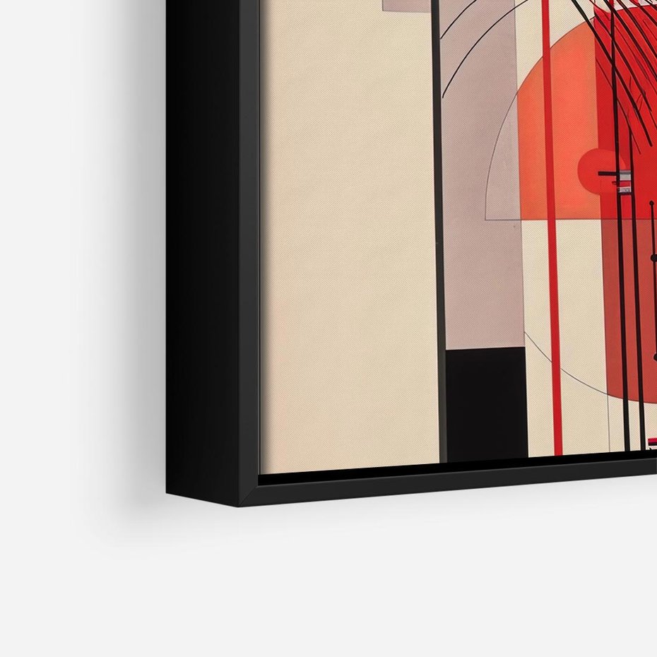 Obraz w ramie 50x50 - Rozbijające Granice Dźwięku - modernistyczny obraz, styl bauhaus - rama czarna