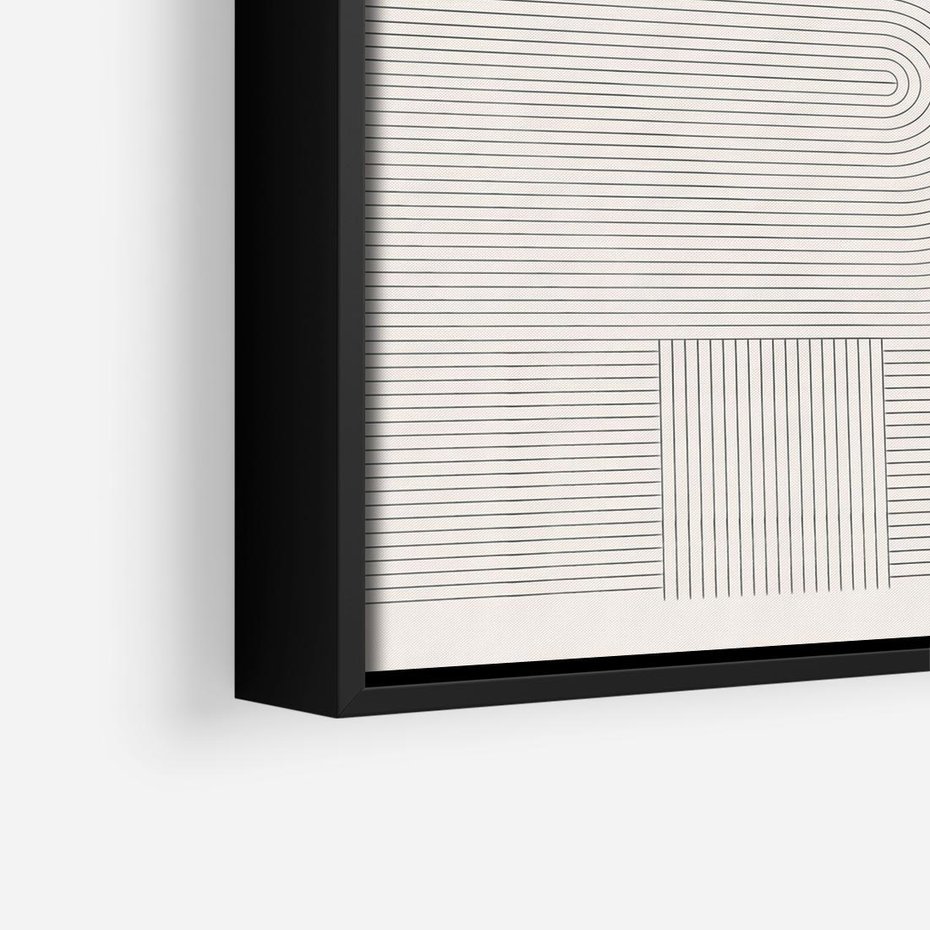 Obraz w ramie 50x50 - Geometryczna Elegancja Mid Century - mid century, minimalizm - rama czarna