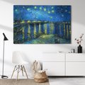 Obraz na płótnie 70x50 - "Starry Night Over the Rhone" (1888) Vincent van Gogh - Reprodukcja - reprodukcja, obraz na płótnie
