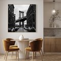 Obraz w ramie 50x50 - Ikona Miasta - Nowy Jork, most - rama drewno