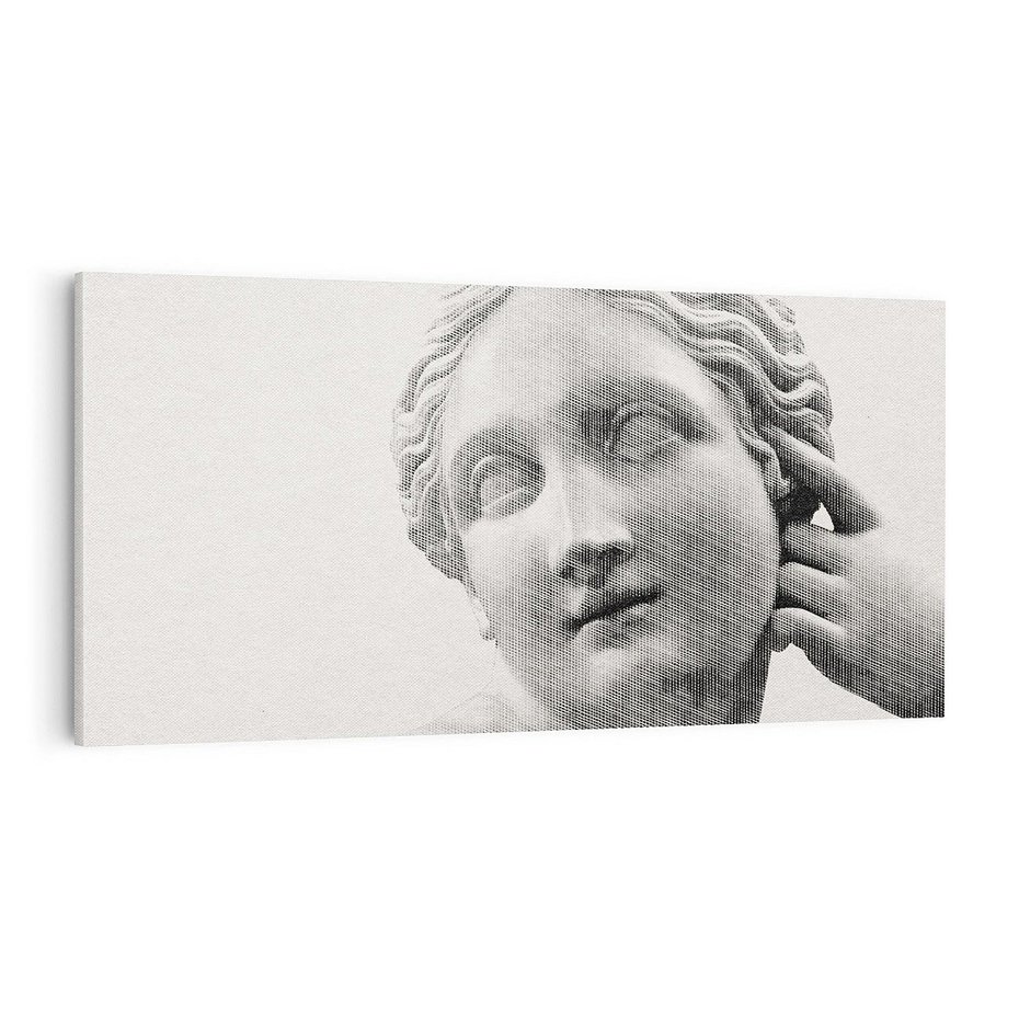 Obraz na płótnie 140x70 - Szarość w Kamieniu - monochromatyczna marmurowa rzeźba, odcienie szarości