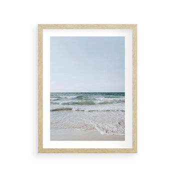 Plakat w ramie 30x40 - Spokój nad Brzegiem - plaża, morze - rama drewno