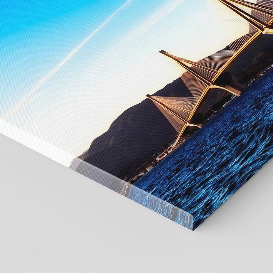 Obraz na płótnie 70x50 - Most nad rzeką - Architektura - most, rzeka