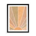 Plakat w ramie 50x70 - Grafika Boho w Odcieniach Pomarańczu - boho słońce, grafika - rama czarna