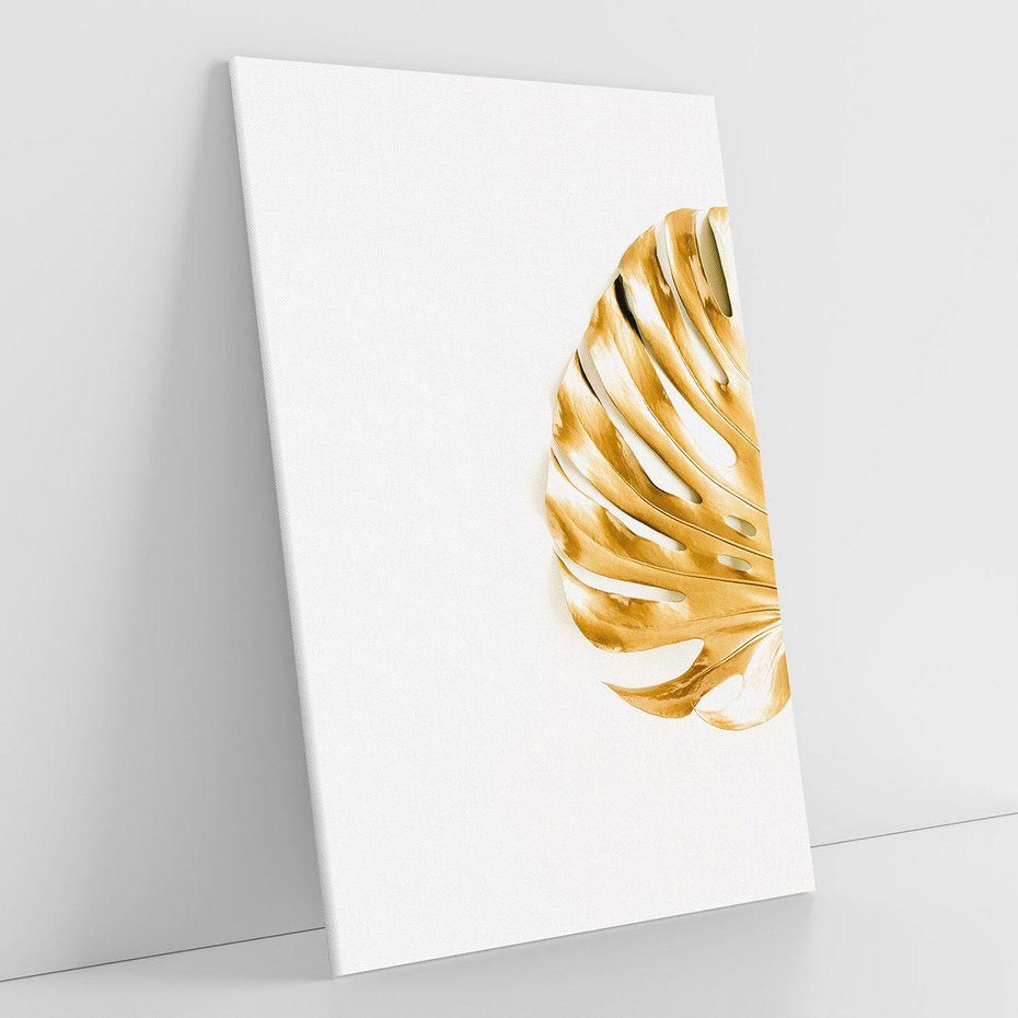 Obraz na płótnie 80x120 - Przyjemność dla Oczu - złote, liście