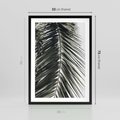 Plakat w ramie 50x70 - Liść Palmy: Egzotyczny Detal Natury - palma, liść palmy - rama czarna
