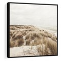 Obraz w ramie 50x50 - Nadmorskie Wydmy - fotografia, kolory sepii - rama czarna