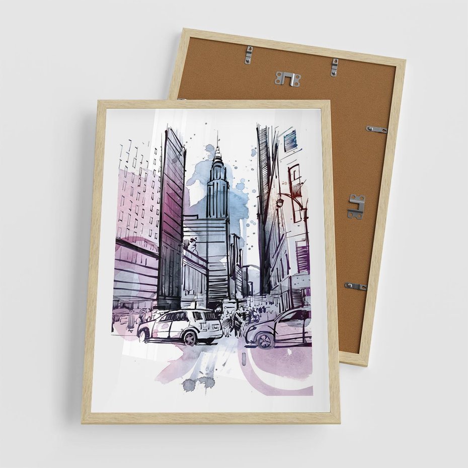 Plakat w ramie 50x70 - Miasto ożywione pulsującym życiem - szkocja, miasto - rama drewno