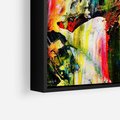 Obraz w ramie 70x50 - Szalejące ognie kolorów - abstrakcja, farby olejne - rama czarna