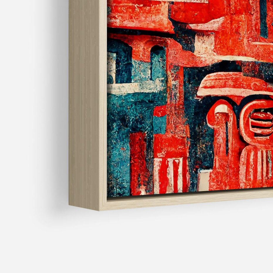 Obraz w ramie 70x50 - Mistyka Wschodnich Światów - orientalna sztuka, nawiązanie do Japonii - rama drewno