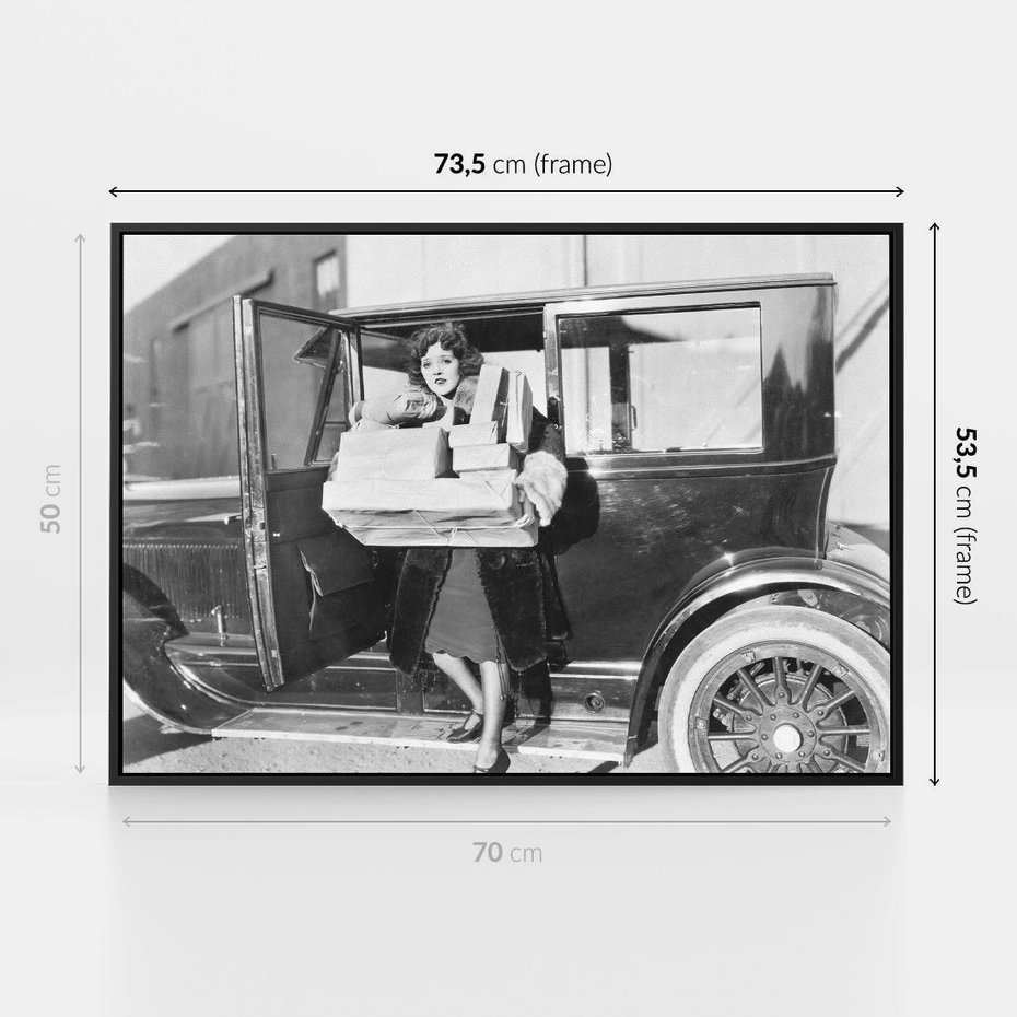 Obraz w ramie 70x50 - Nostalgiczna Podróż - fotografia vintage, lata 30 - rama czarna