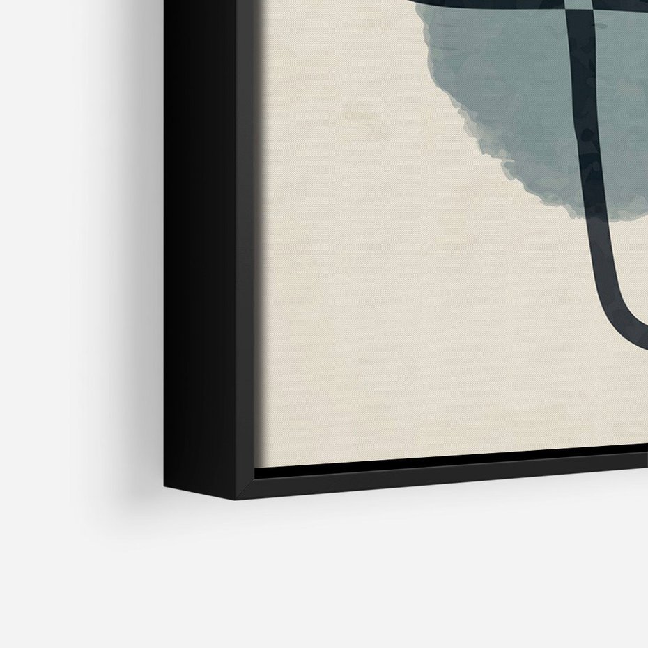 Obraz w ramie 70x100 - Migotliwe Refleksje - abstrakcyjne nieregularne kształty, minimalistyczny plakat - rama czarna