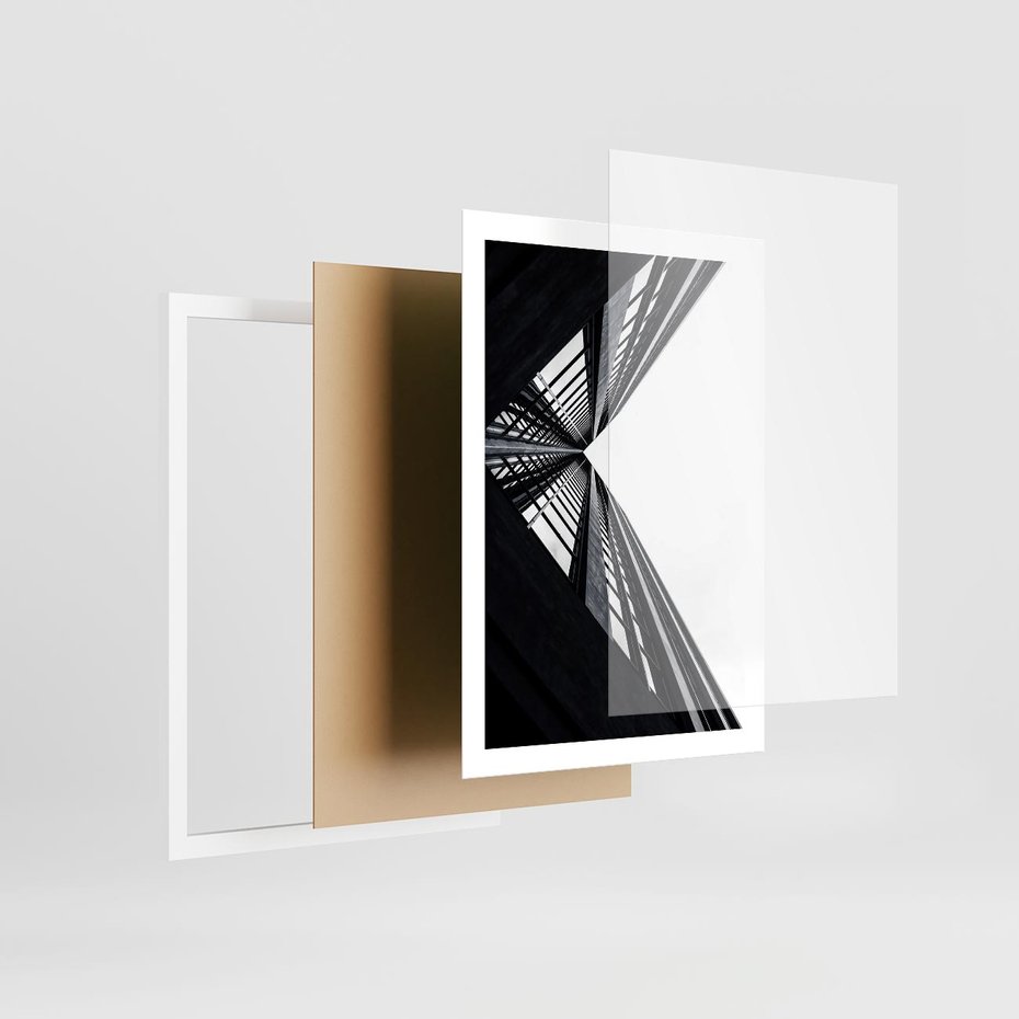 Plakat w ramie 50x70 - Nowoczesność w Linii - architektura, proste linie - rama biała