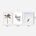 Zestaw obrazy w ramie 40x50 galeria - Cytat, motywacja, plaża, palma - rama biała