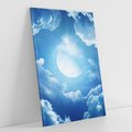 Obraz na płótnie 70x100 - Księżycowe Chmury - księżyc, chmury