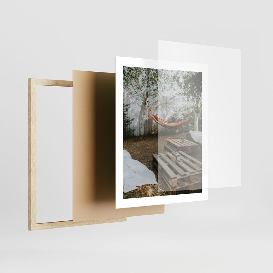 Plakat w ramie 40x50 - Harmonia i Spokój - boho, relaks - rama drewno