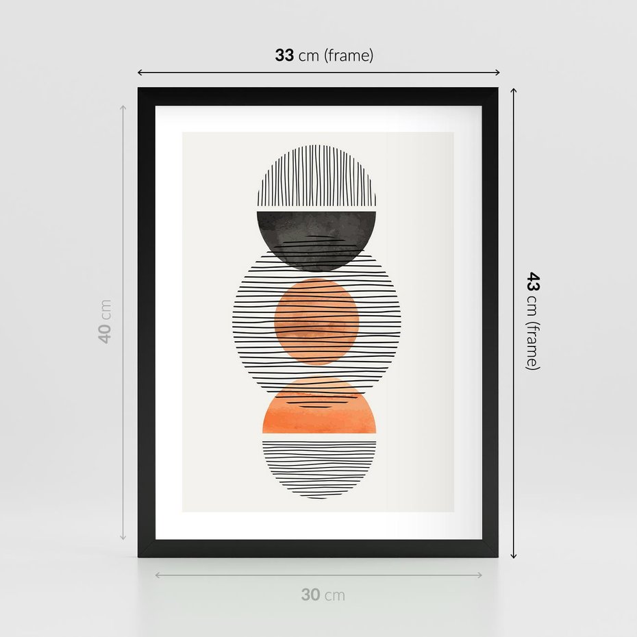 Plakat w ramie 30x40 - Geometryczna Abstrakcja - abstrakcja, nowoczesny obraz - rama czarna
