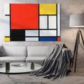 Obraz na płótnie 120x80 - "Composition with Red, Yellow, Blue, and Black" (1921), Piet Mondrian - Reprodukcja - reprodukcja, obraz na płótnie