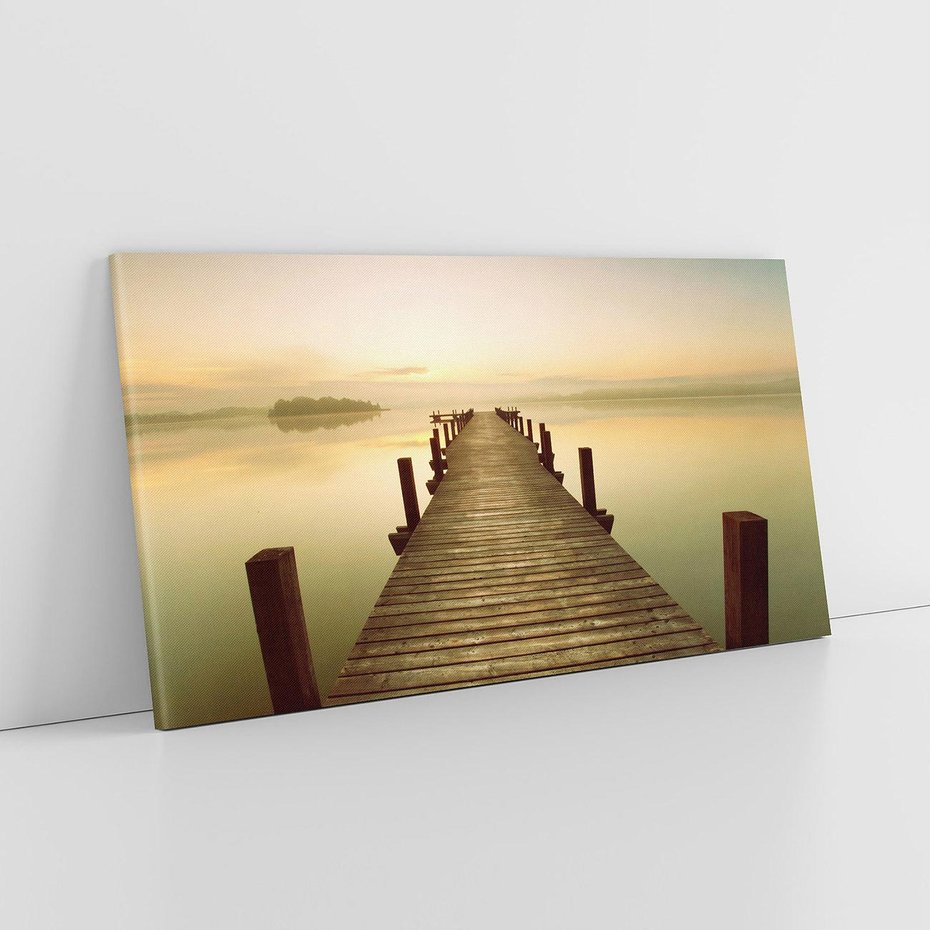 Obraz na płótnie 100x50 - Molo: spacer nad morzem - molo, morze