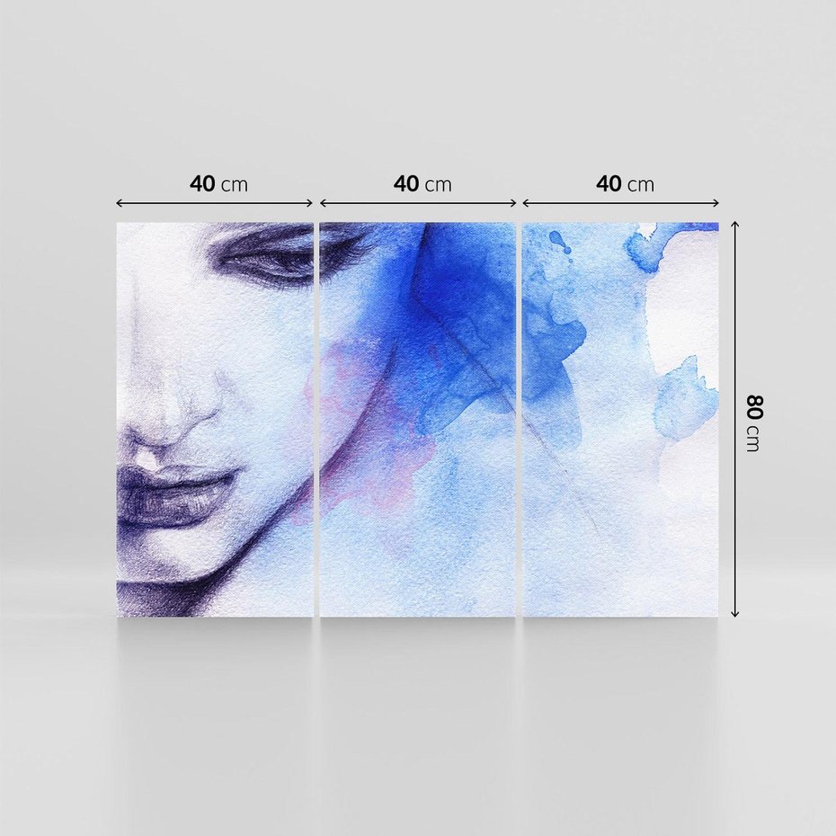 Obraz na płótnie 120x80 - Graficzna magia kobiecej twarzy - grafika, kobieta