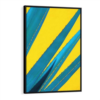 Obraz w ramie 70x100 - Świeżość Natury - aloes, liście - rama czarna