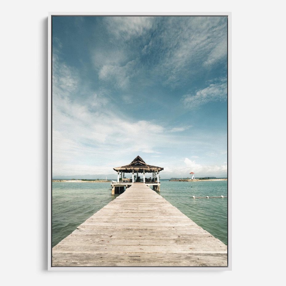 Obraz w ramie 70x100 - Magia Morza i Piękno Plaży - Hawaje, morze - rama biała