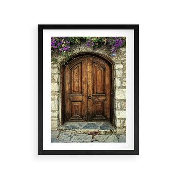 Plakat w ramie 30x40 - Tajemnicze stare drzwi - stare, drzwi - rama czarna