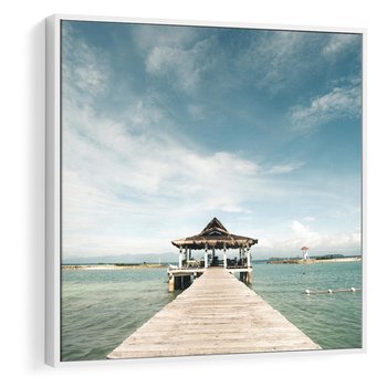 Obraz w ramie 80x80 - Magia Morza i Piękno Plaży - Hawaje, morze - rama biała