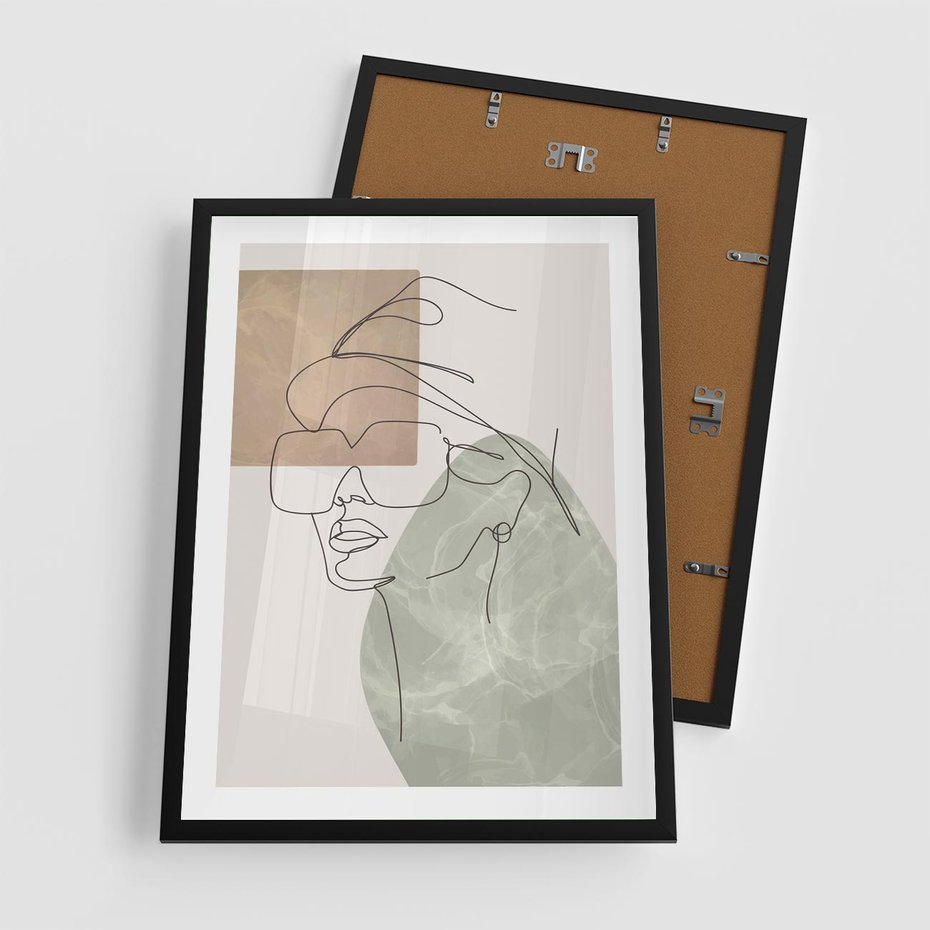 Plakat w ramie 50x70 - Geometria i Szkic - nowoczesny obraz, grafika - rama czarna