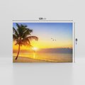 Obraz na płótnie 120x80 - Słońce, plaża i palmy: romantyczny zachód - plaża, zachód