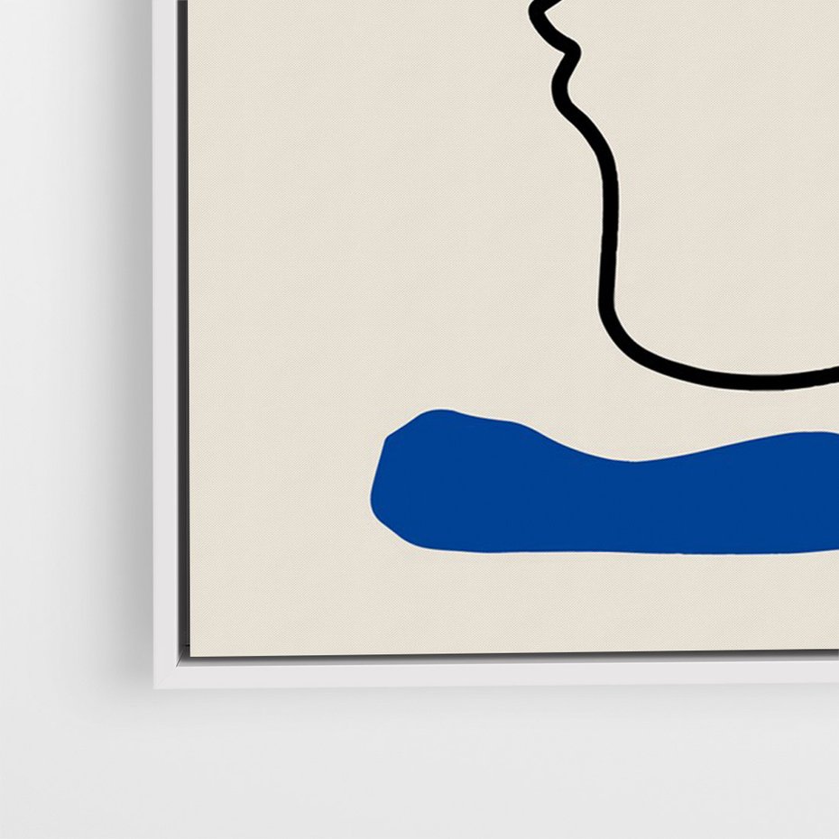 Obraz w ramie 50x70 - Impresje Kształtów - abstrakcyjny obraz, przypomina twarz - rama biała