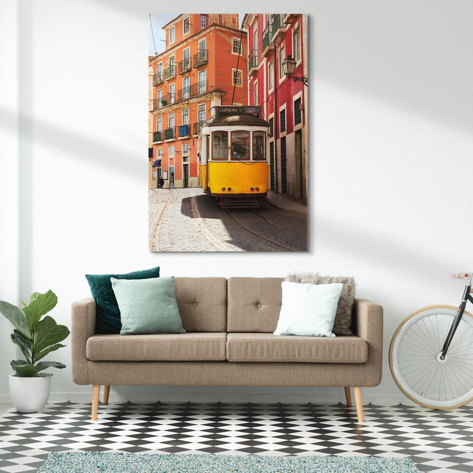 Obraz na płótnie 80x120 - Urok tramwaju w Lizbonie - Lizbona, tramwaj