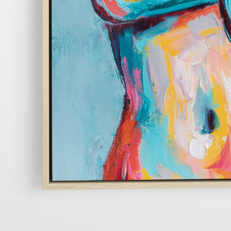 Obraz w ramie 50x70 - Nagie Natchnienie - obraz olejny, naga kobieta - rama drewno