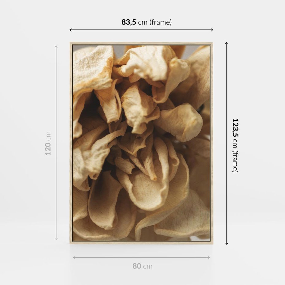 Obraz w ramie 80x120 - Zjawiskowe zasuszone kwiaty - zasuszone, kwiaty - rama drewno