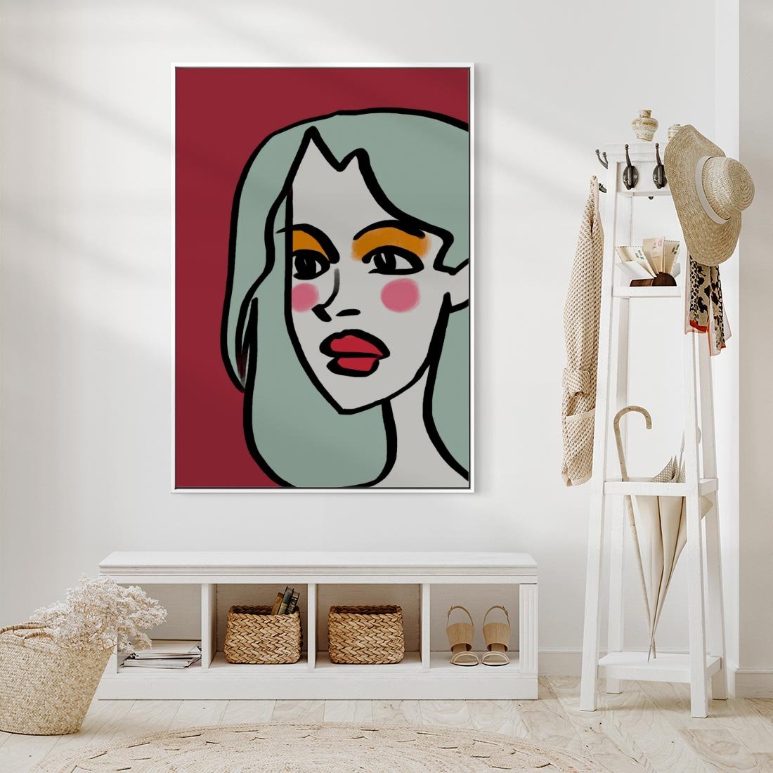 Obraz w ramie 70x100 - Ekspresja Linii - nowoczesny plakat, mocna linie - rama biała