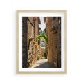Plakat w ramie 40x50 - Włoska uliczka w perspektywie - Włochy, uliczka - rama drewno