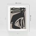 Plakat w ramie 40x50 - Konturujące Struktury - skandynawska sztuka, królik - rama biała