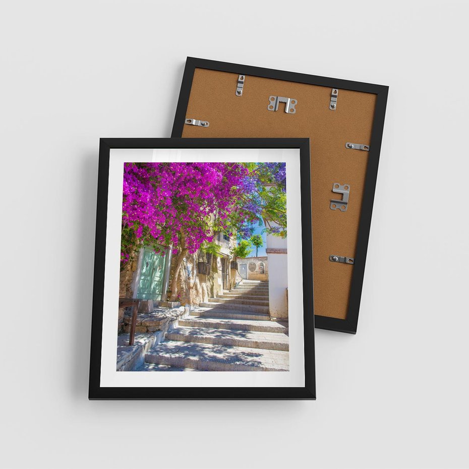 Plakat w ramie 40x50 - Urok Zaklętej Przestrzeni - uliczka, perspektywa - rama czarna