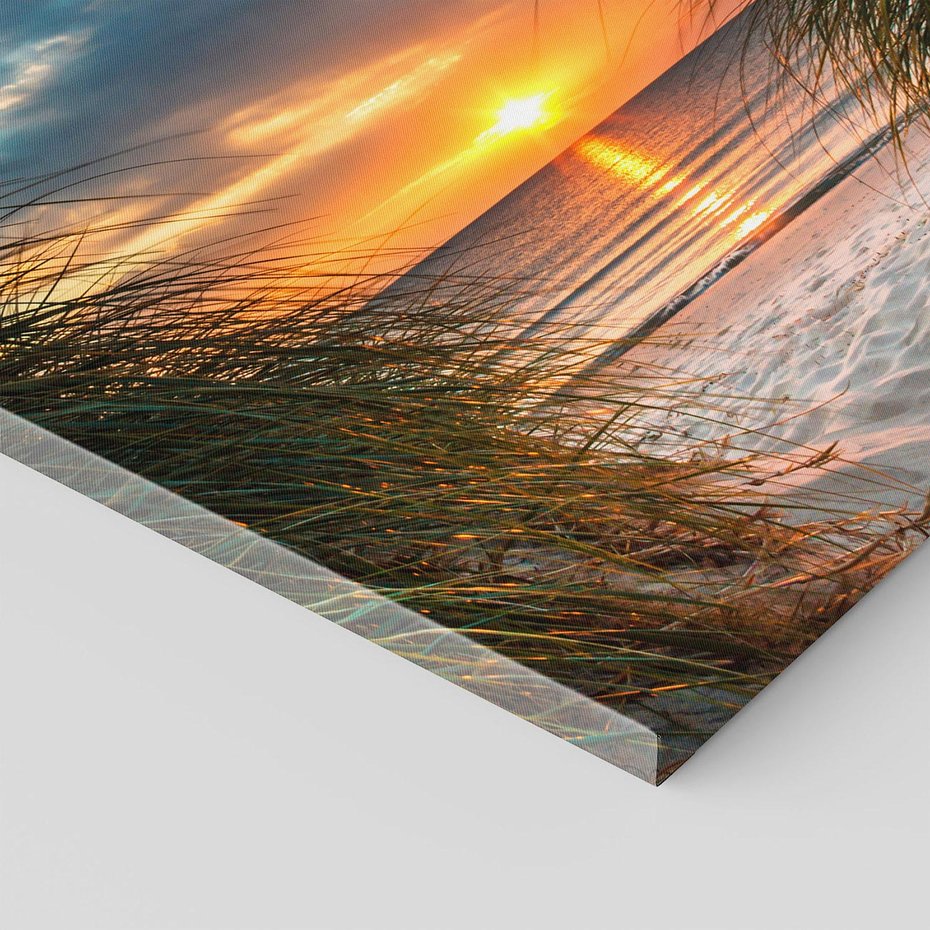 Obraz na płótnie 40x40 - Magia zachodu słońca na plaży - zachód, słońca