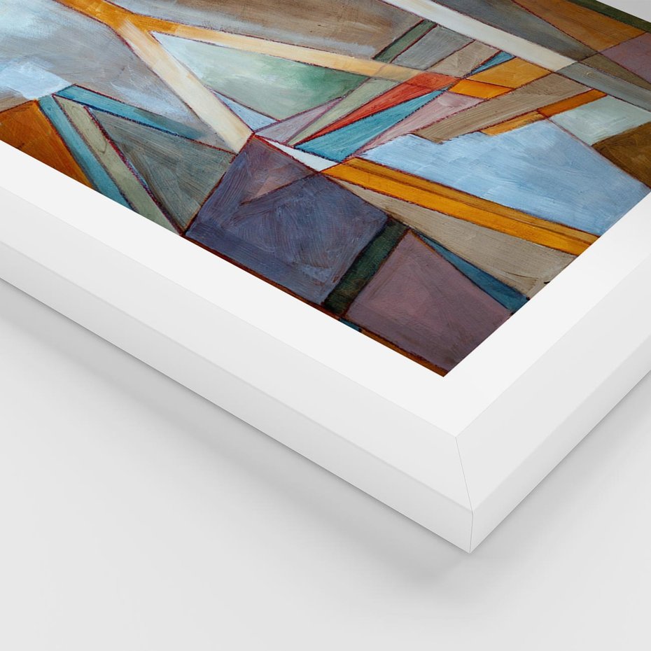 Plakat w ramie 50x70 - Geometria abstrakcji - abstrakcja, geometria - rama biała