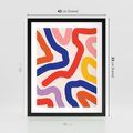 Plakat w ramie 40x50 - Intrygujące Widzenia - abstrakcyjny kolorowy obraz, kolorowe linie - rama czarna