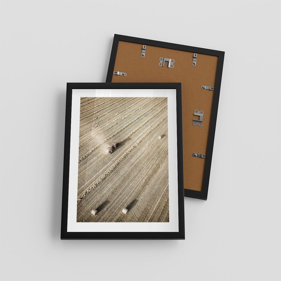 Plakat w ramie 30x40 - Rolnicza Praca - pole, traktor - rama czarna