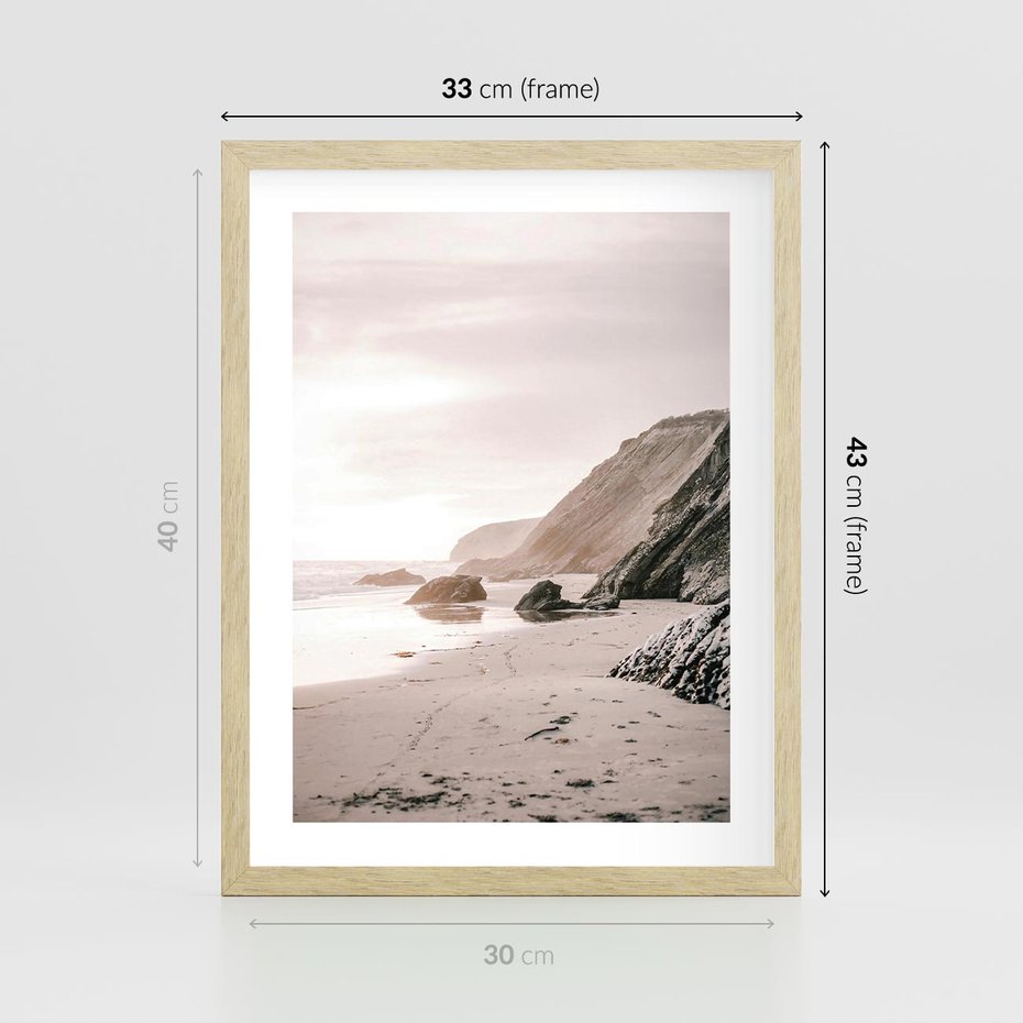 Plakat w ramie 30x40 - Przybrzeżna Piękność - klify, skały nad morzem - rama drewno