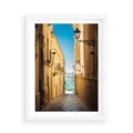 Plakat w ramie 50x70 - Perspektywa magicznej uliczki - uliczka, perspektywa - rama biała