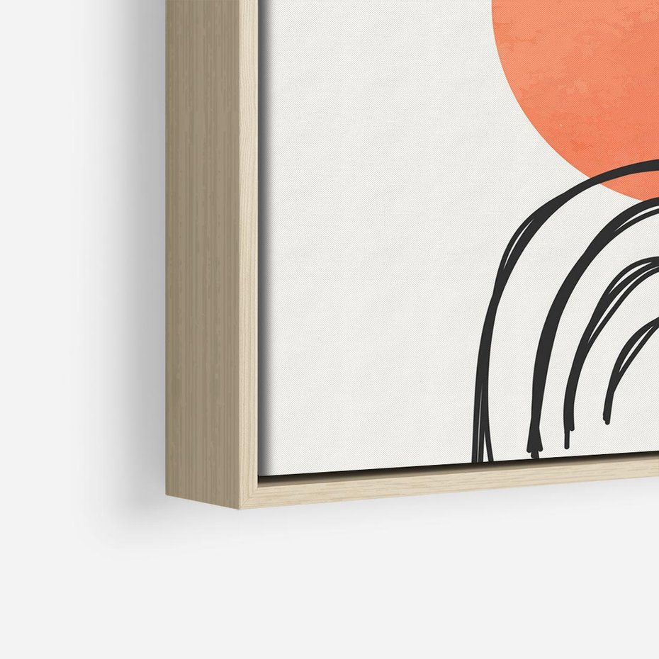 Obraz w ramie 80x80 - Lustrzane Widzenie - koło, boho styl - rama drewno