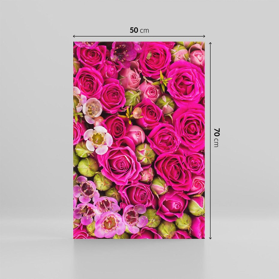 Obraz na płótnie 50x70 - Kwiatowa symfonia róż - róże, kwiaty